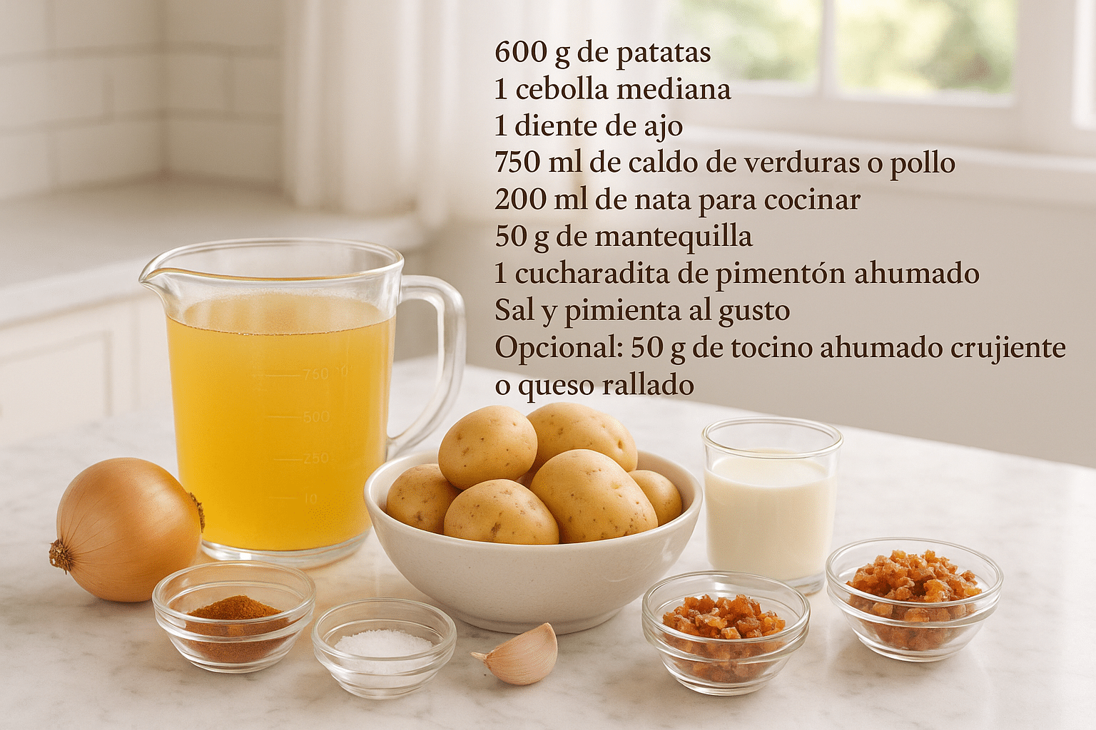 Ingredientes para la Crema de patata Ahumada Ingredientes para la Crema de patata Ahumada