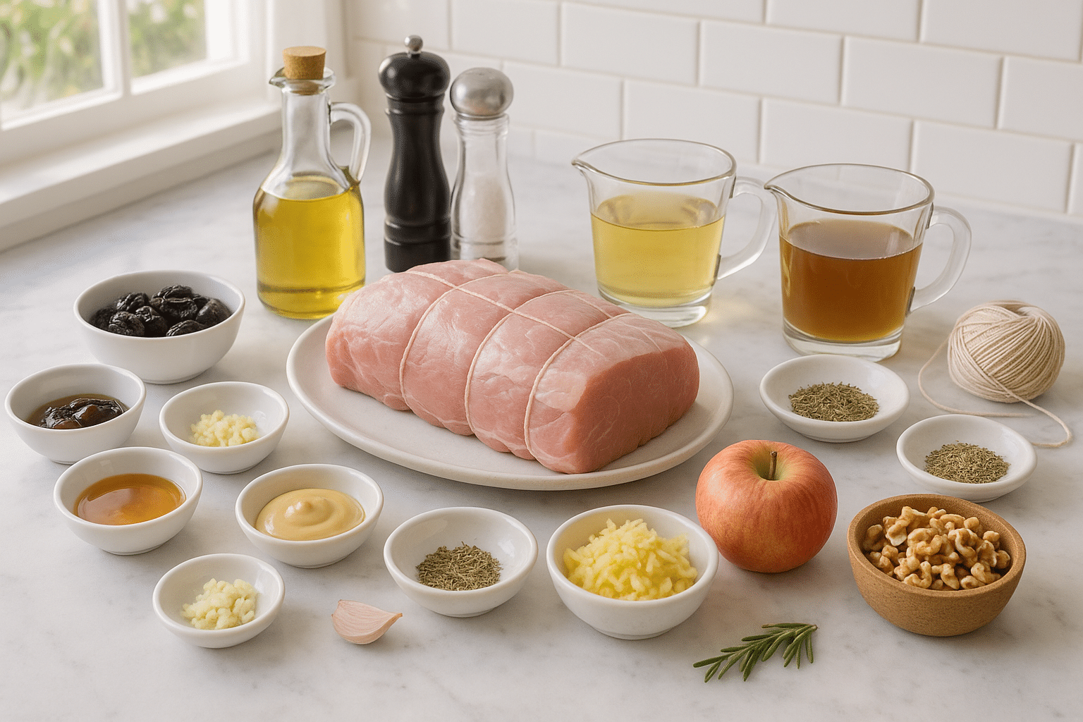 Ingredientes Asado de cerdo relleno con ciruelas Ingredientes Asado de cerdo relleno con ciruelas