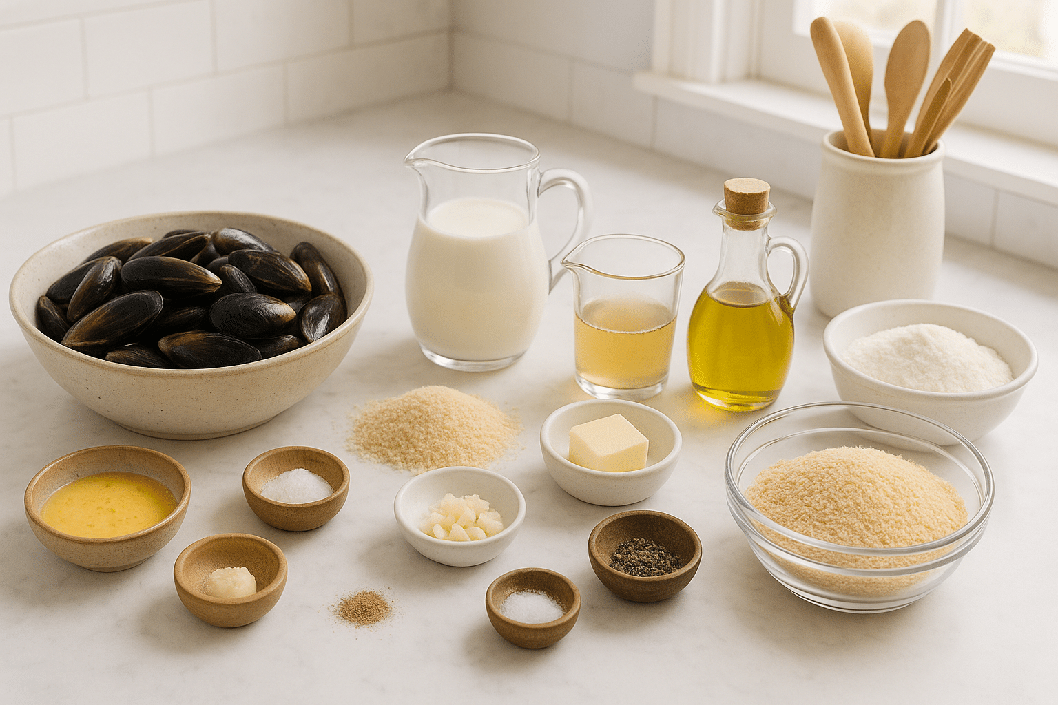 Ingredientes para hacer Mejillones Tigre Ingredientes para hacer Mejillones Tigre