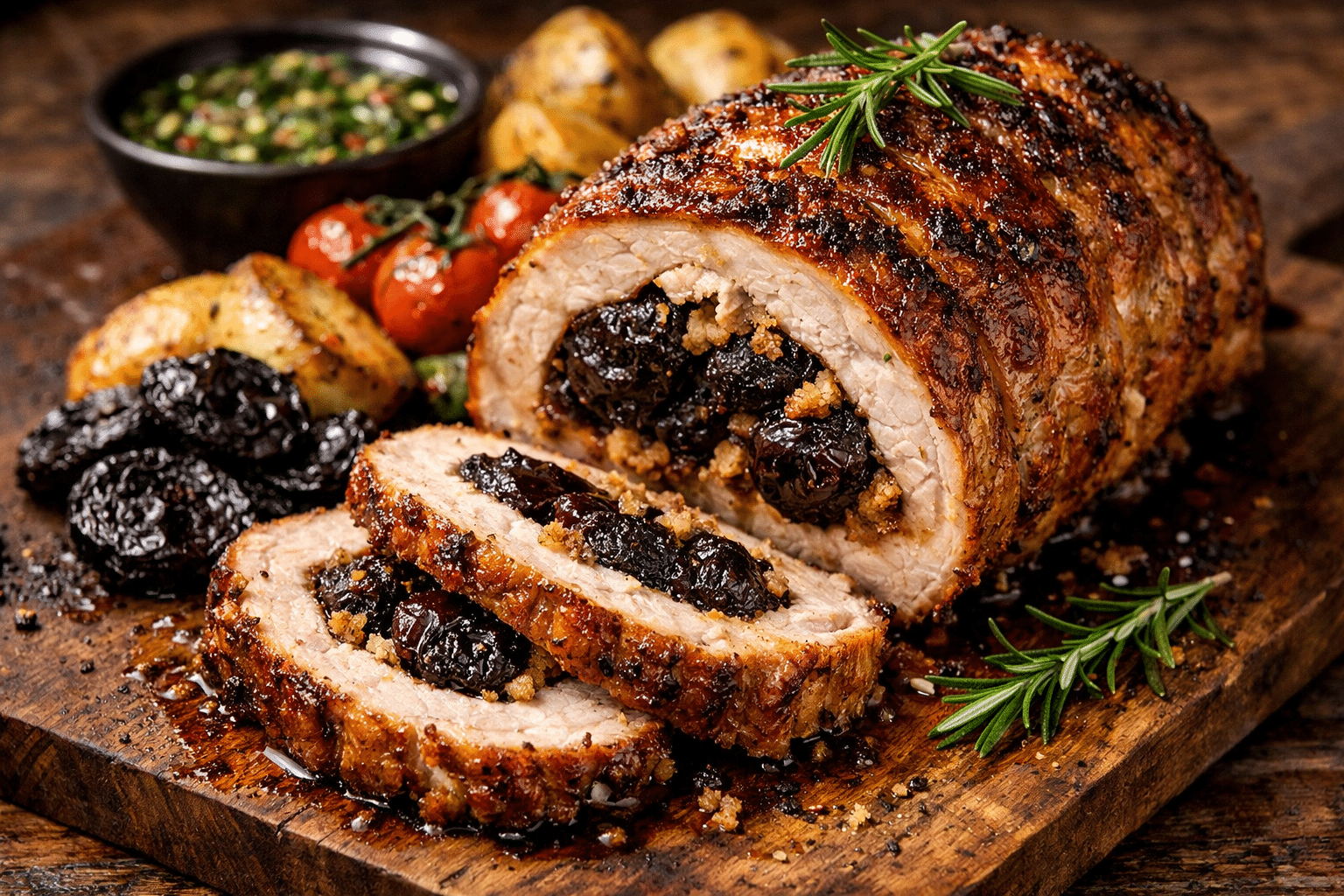 Asado de cerdo relleno con ciruelas asado de cerdo relleno