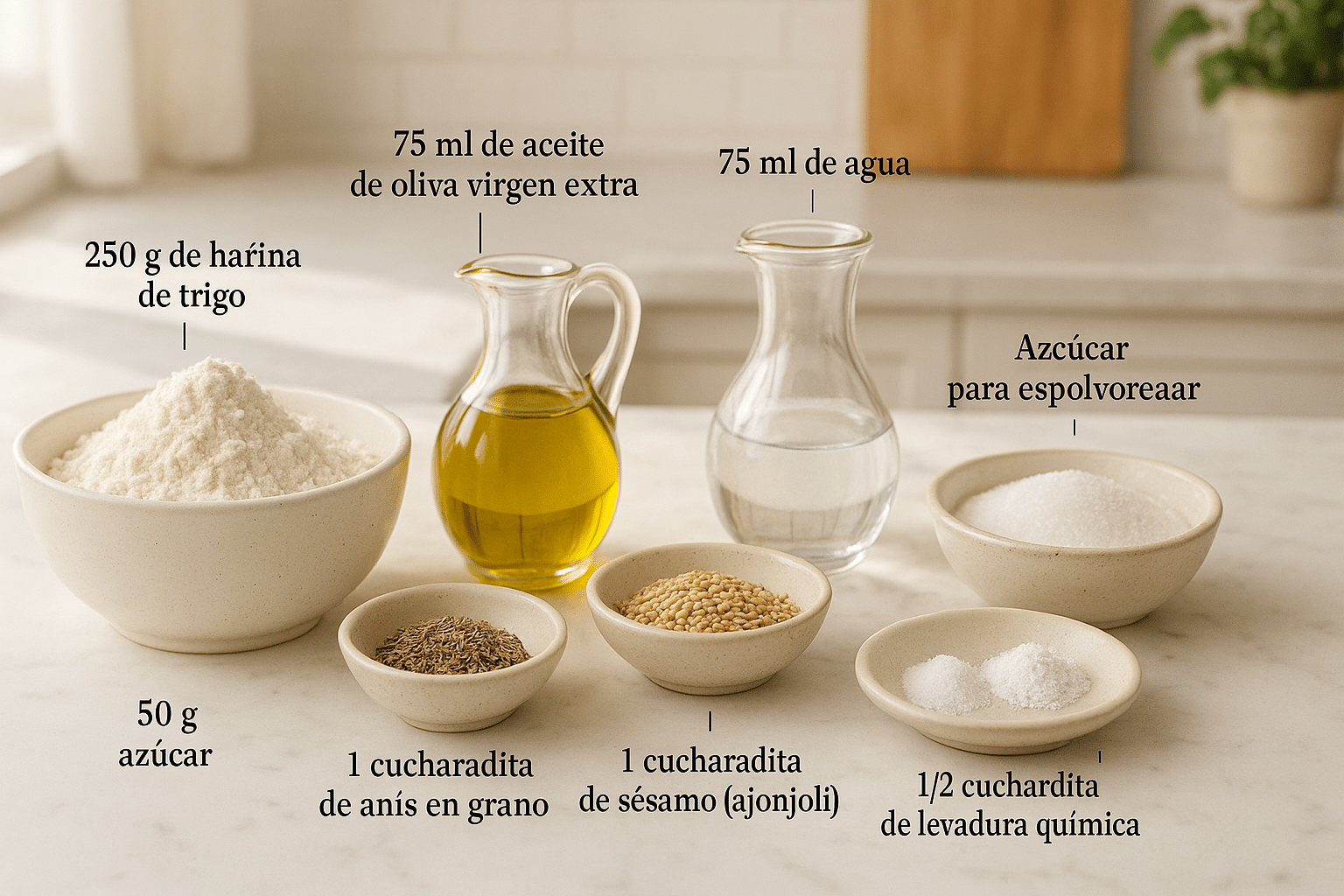 Ingredientes para la receta de Tortas de Aceite Ingredientes para la receta de Tortas de Aceite