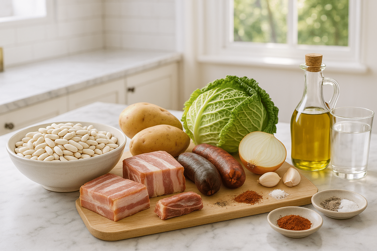 Ingredientes para hacer el Pote Asturiano Ingredientes para hacer el Pote Asturiano