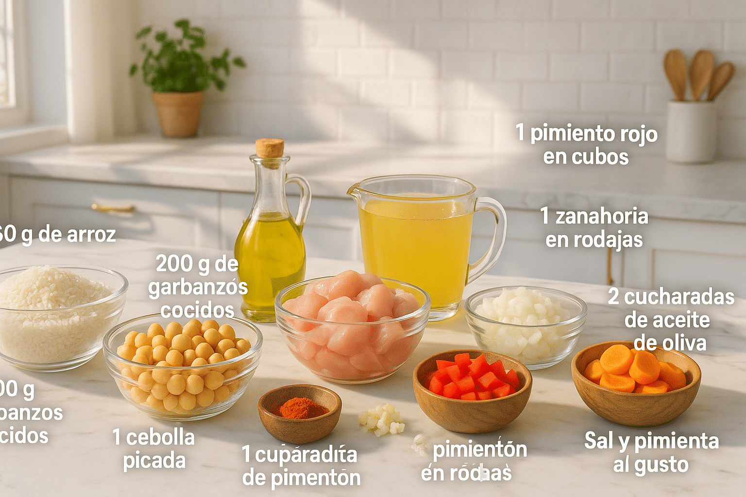 Pollo con garbanzos y arroz Pollo con garbanzos y arroz