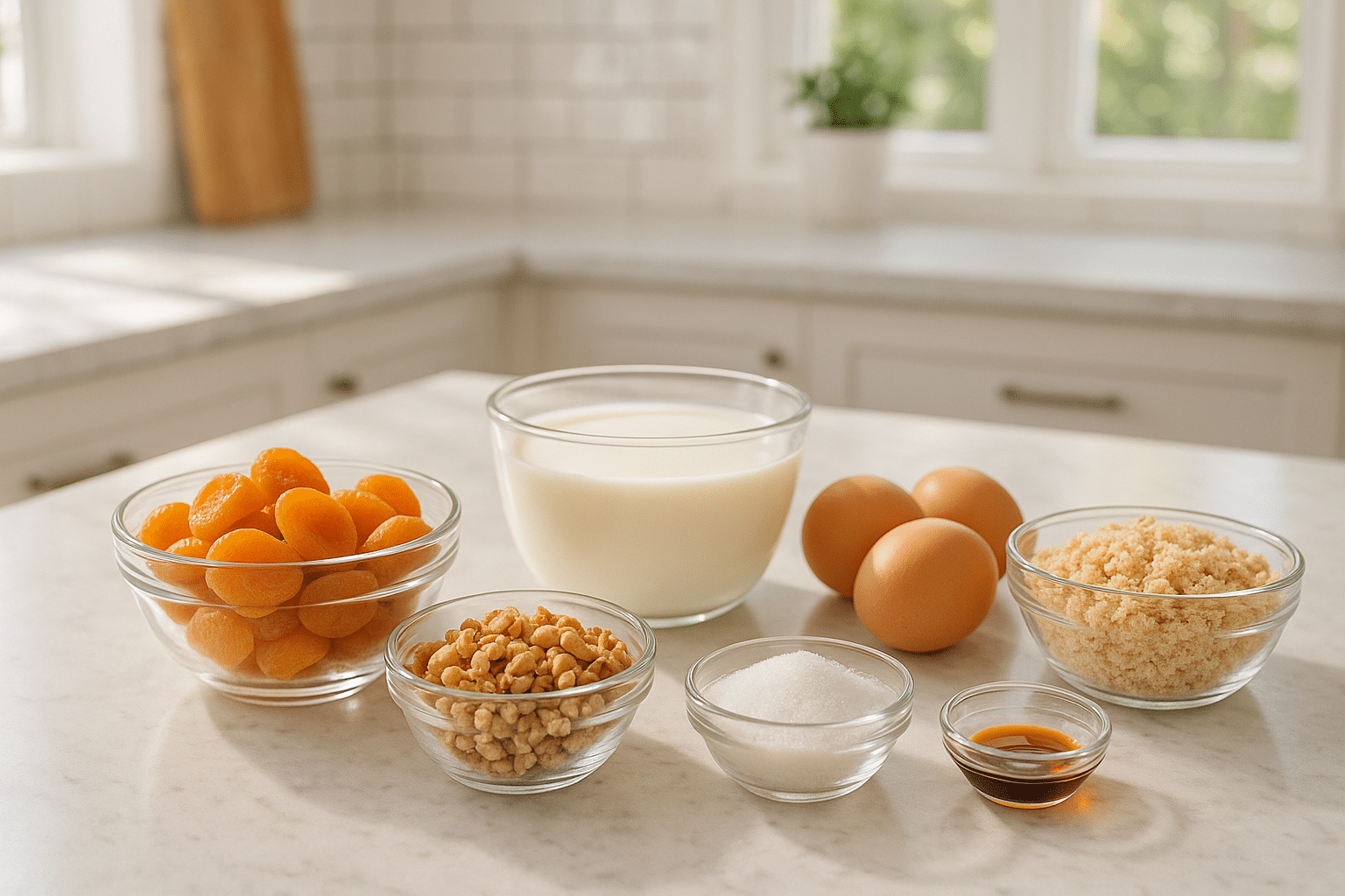 Ingredientes Pudin de albaricoques y nueces Ingredientes Pudin de albaricoques y nueces