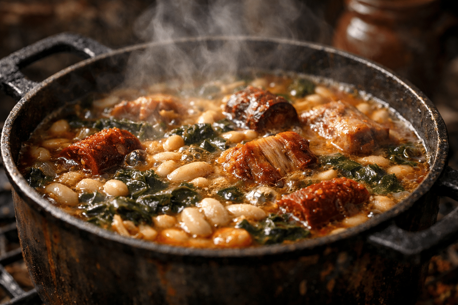 Cocido Montañes cocinando el cocido montañes