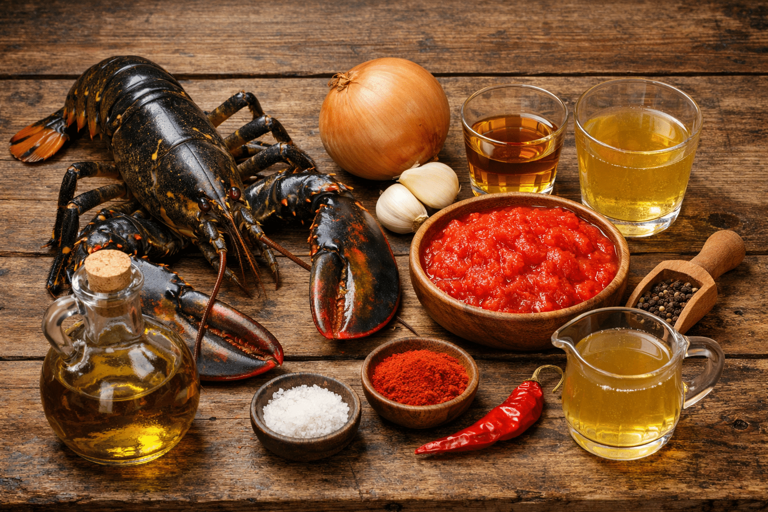 Bogavante a la americana Ingredientes para el Bogavante a la Americana