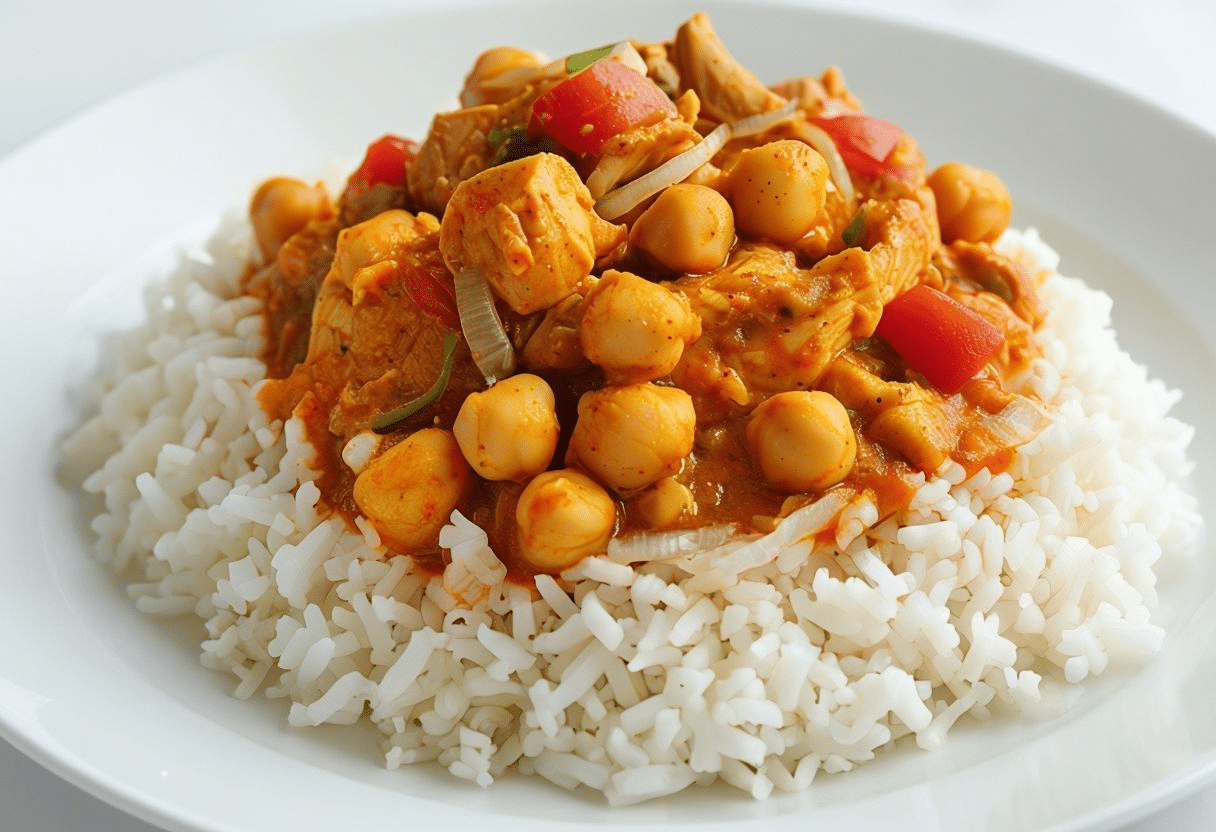 Pollo con garbanzos y arroz Pollo con garbanzos y arroz