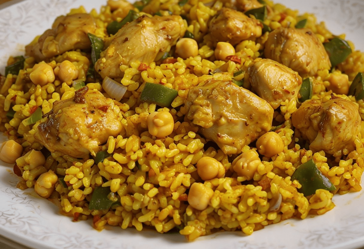 Pollo con garbanzos y arroz Pollo con garbanzos y arroz