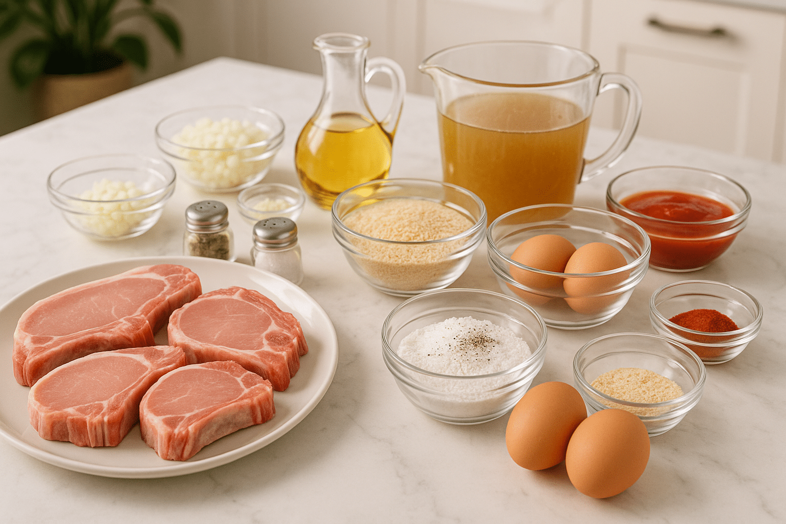 Ingredientes para hacer Chuletas Empanadas En Salsa Ingredientes para hacer Chuletas Empanadas En Salsa