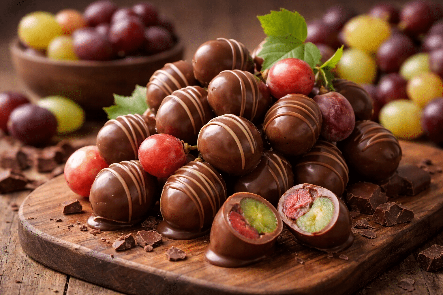 Receta de Uvas de chocolate Receta de Uvas de chocolate