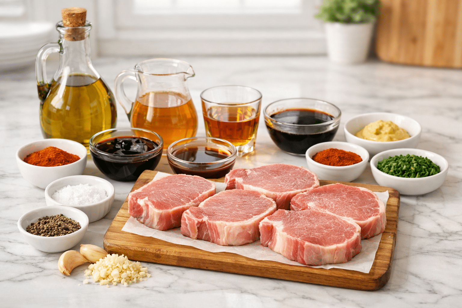 Chuleta de Cerdo Con Melaza Bourbon Ingredientes para la Chuleta de Cerdo Con Melaza Bourbon