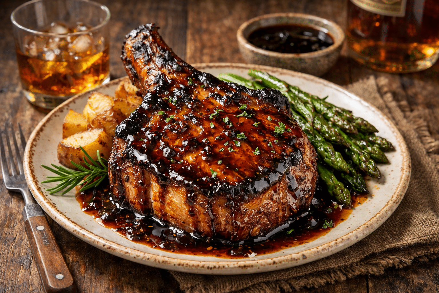 Chuleta de Cerdo Con Melaza Bourbon Chuleta de Cerdo Con Melaza Bourbon