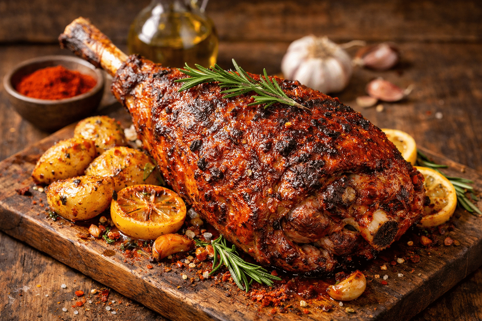 Pierna de cordero asada al pimenton Pierna de cordero asada al pimenton