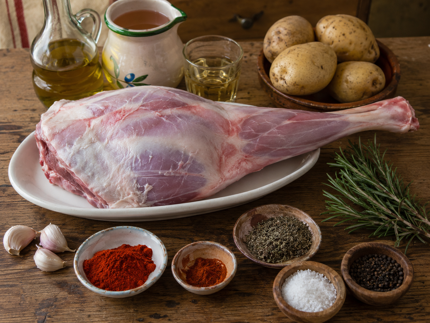 Pierna de cordero asada al pimenton Ingredientes para pierna de cordero asada al pimentón