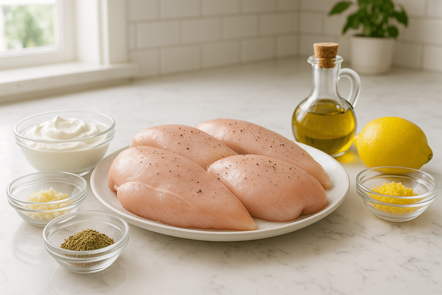 Ingredientes para el pollo griego Ingredientes para el pollo griego