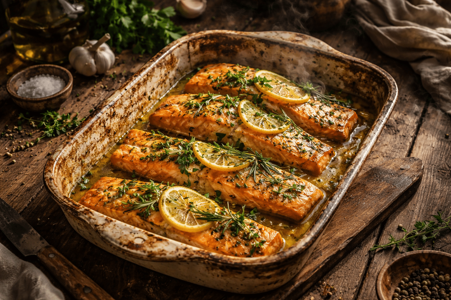 Salmón con hierbas de limón Salmón con hierbas de limón