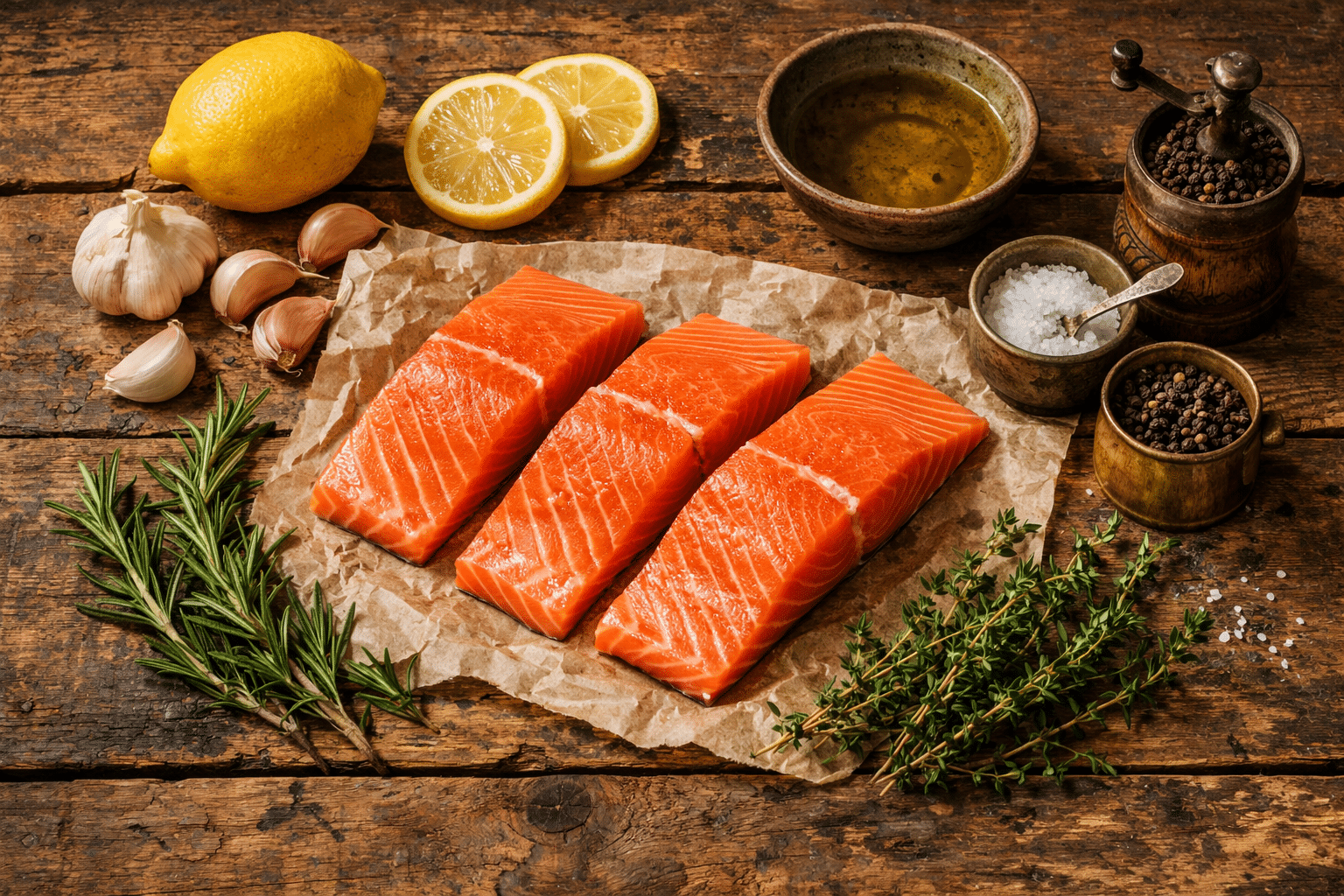 Salmón con hierbas de limón Ingredientes para el salmón con hierbas de limón