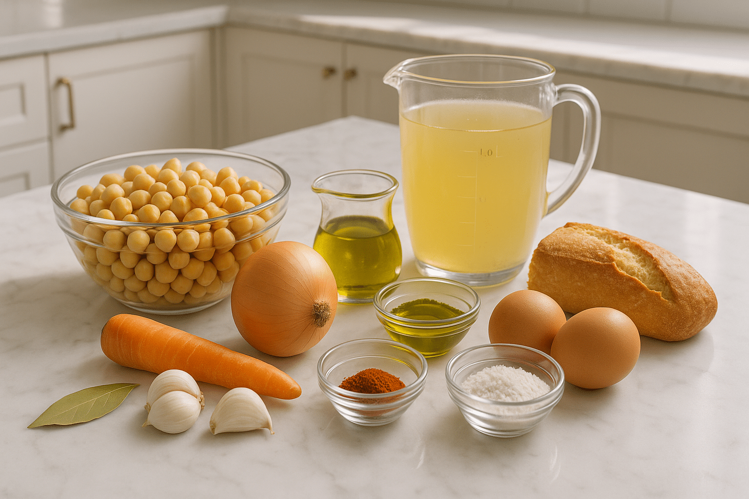 Ingredientes para el Potaje con Garbanzos y Repápalos Ingredientes para el Potaje con Garbanzos y Repápalos
