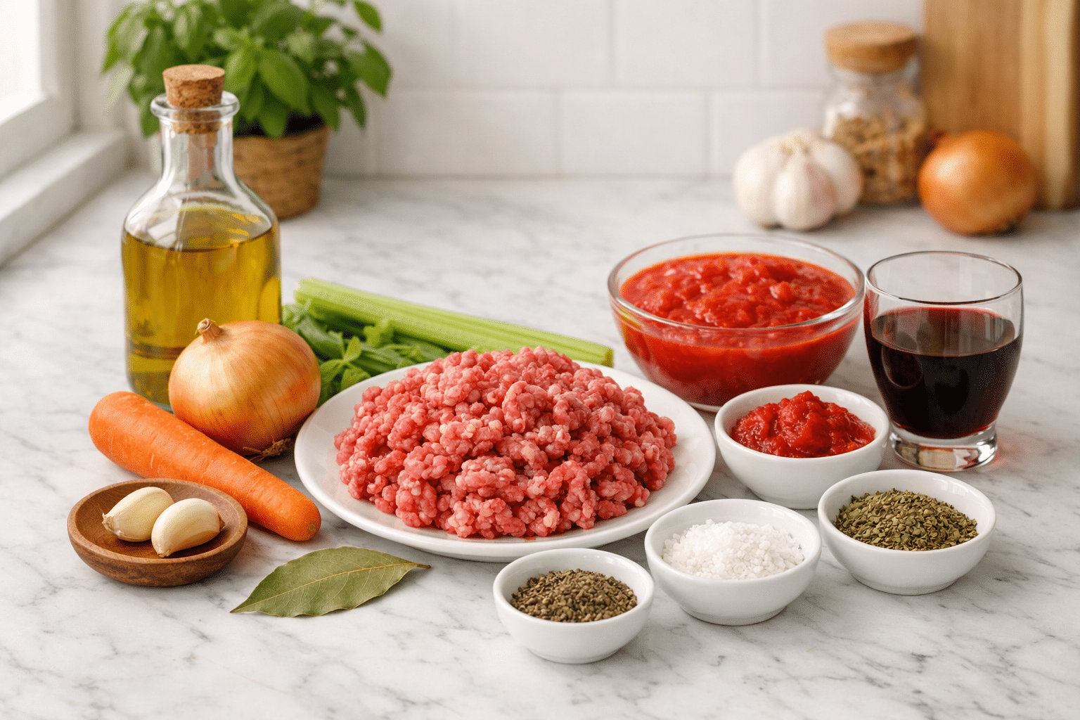 Salsa Italiana De Carne Picada Ingredientes para la salsa italiana de carne picada