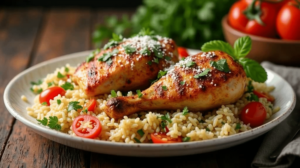 Pollo italiano con arroz pollo italiano con arroz y parmesano