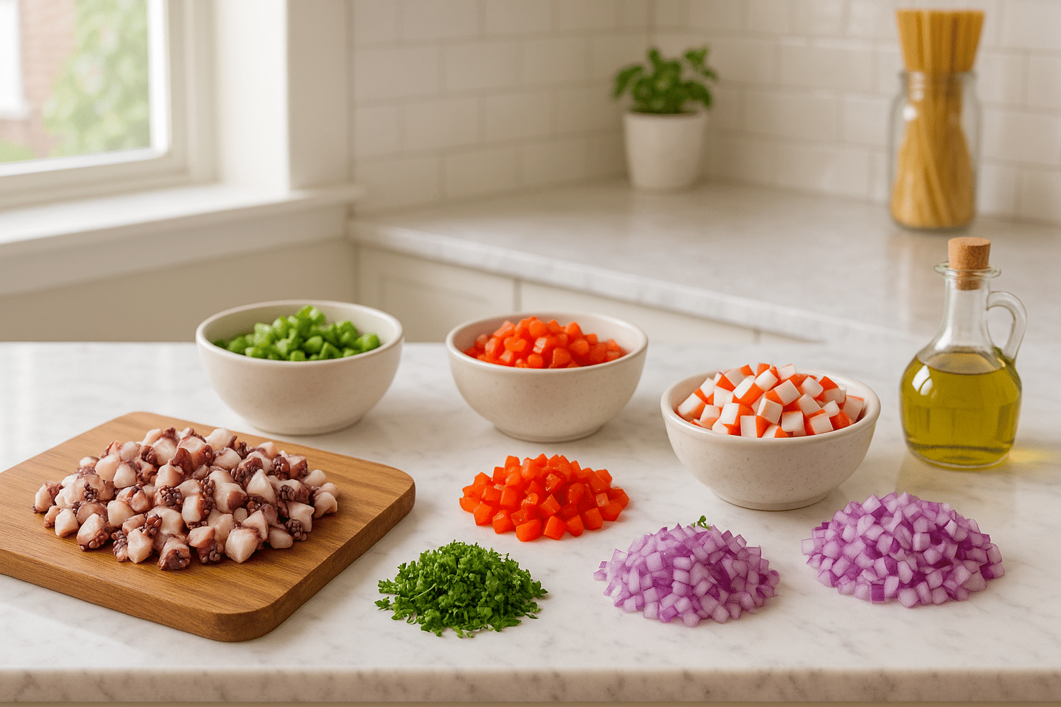 Ingredientes para el Salpicon De Marisco Ingredientes para el Salpicon De Marisco