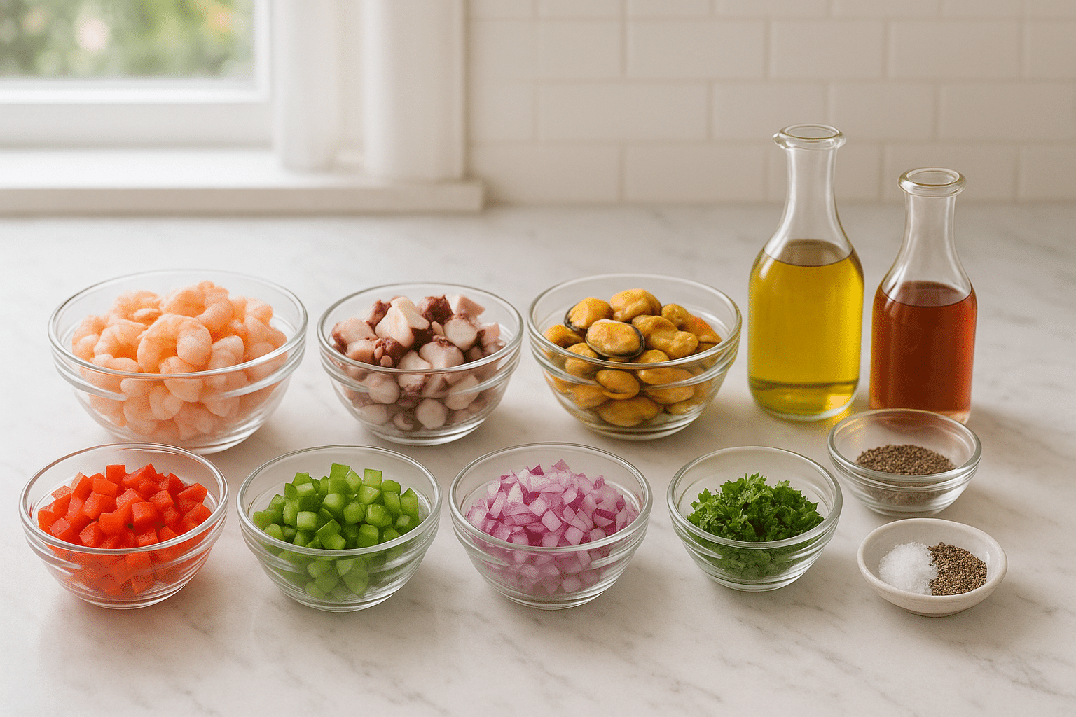 Ingredientes para el Salpicon De Marisco Ingredientes para el Salpicon De Marisco