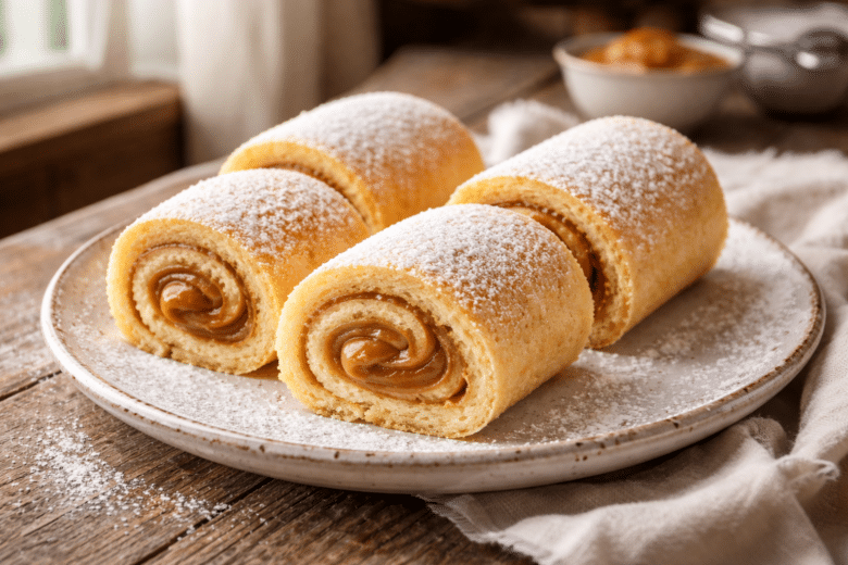 Piononos rellenos con dulce de leche