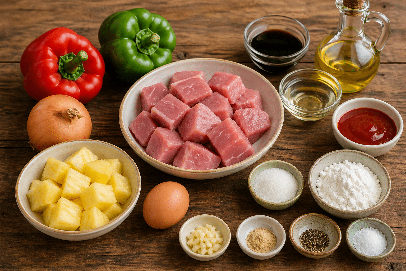 Cerdo agridulce Ingredientes para hacer cerdo agridulce chino
