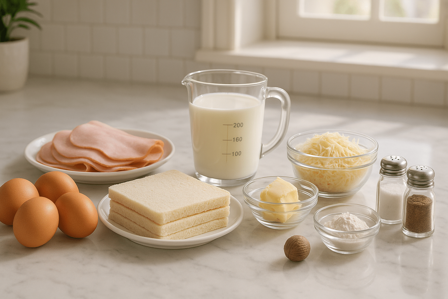 Ingredientes para los Huevos Monte Bello Ingredientes para los Huevos Monte Bello