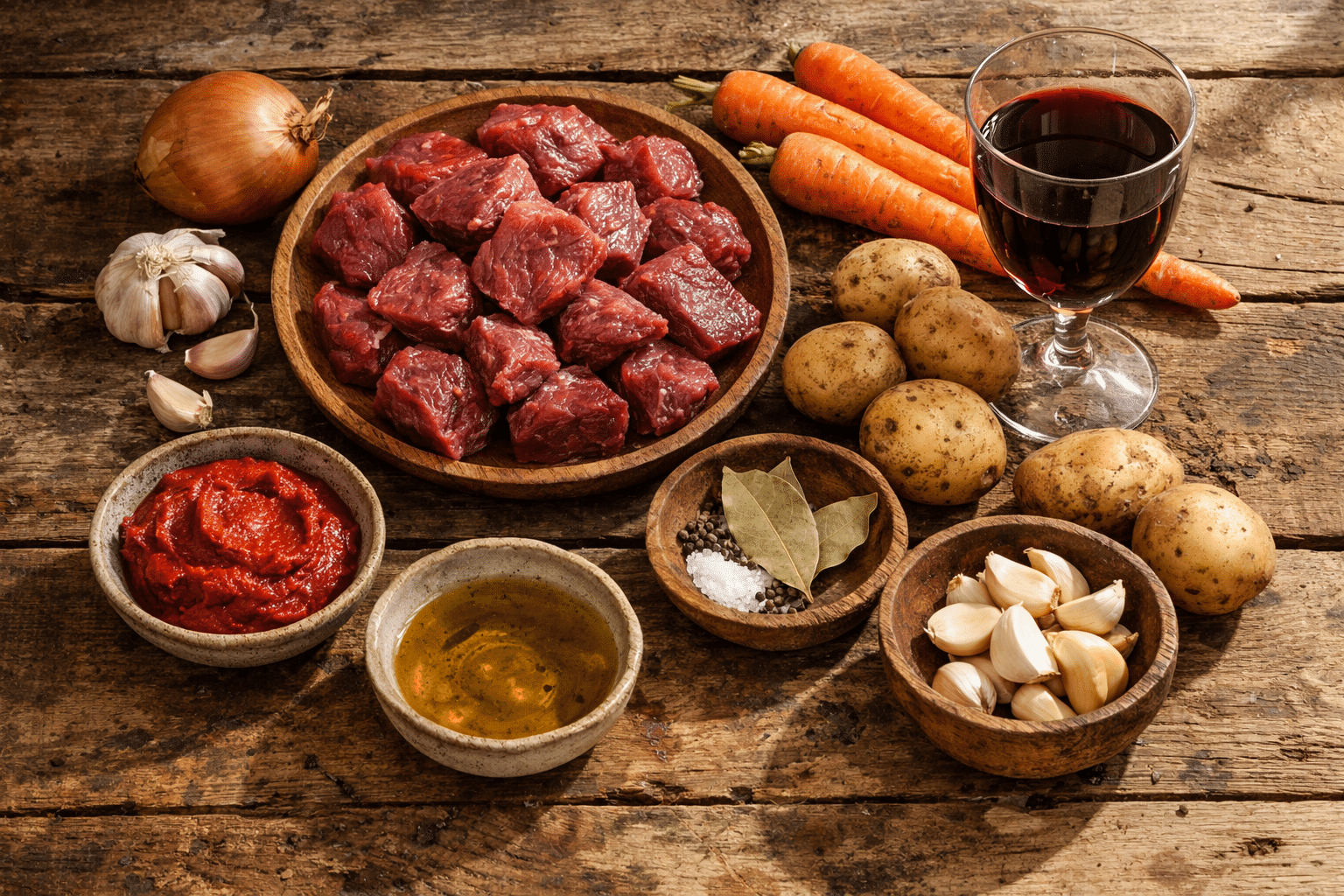 Estofado de ternera Ingredientes para el estofado de ternera tradicional