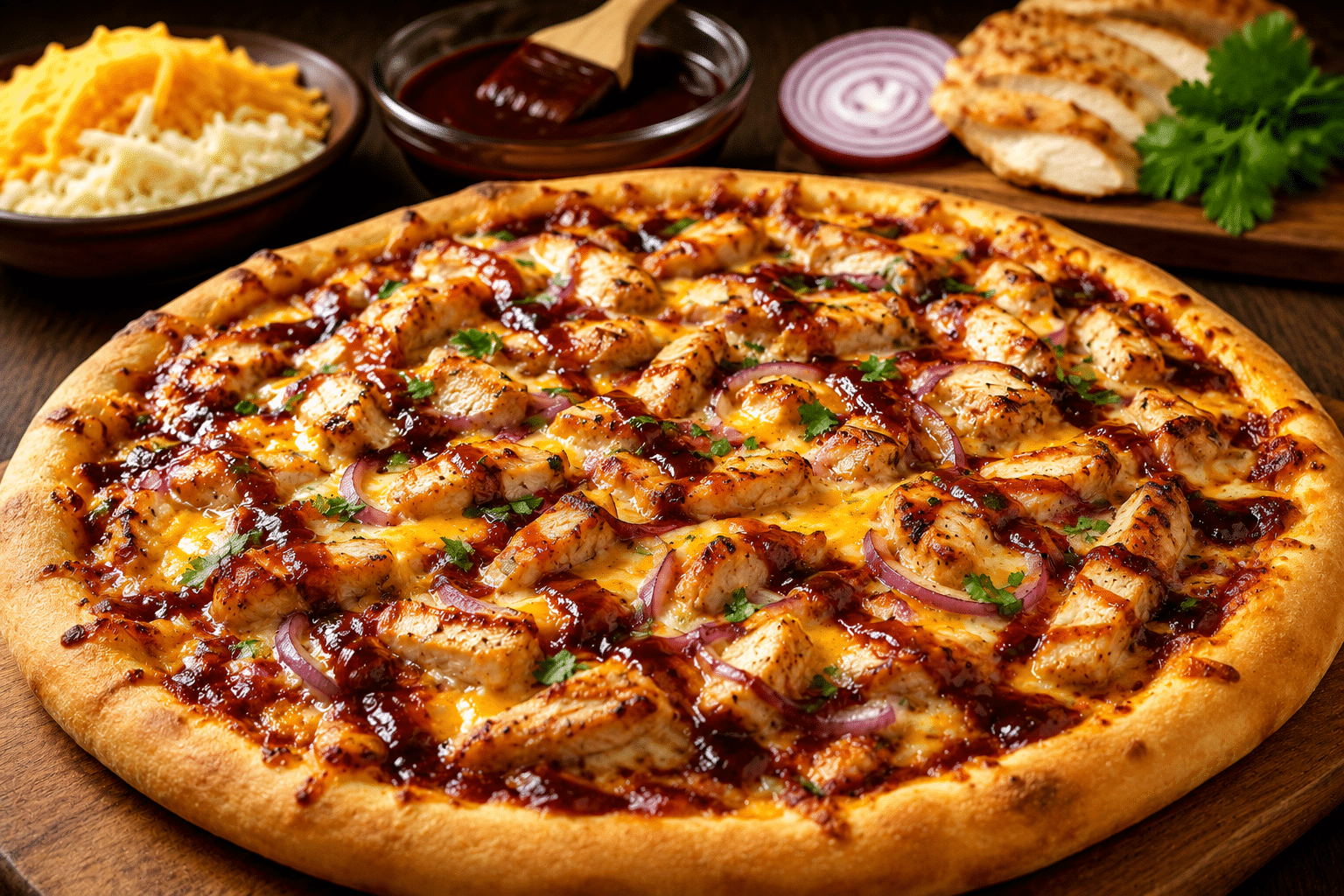 Pizza de pollo barbacoa pizza de pollo barbacoa
