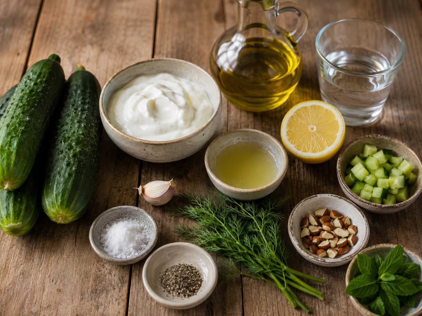Sopa fria de Pepino Ingredientes para sopa fría de pepino