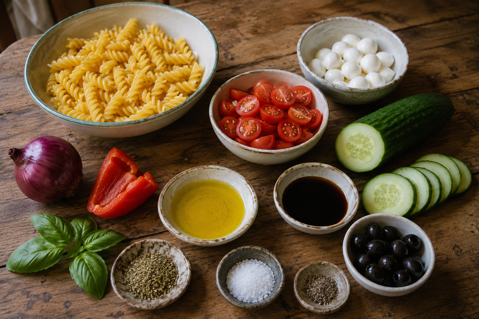Ensalada de pasta Ingredientes para ensalada de pasta fría