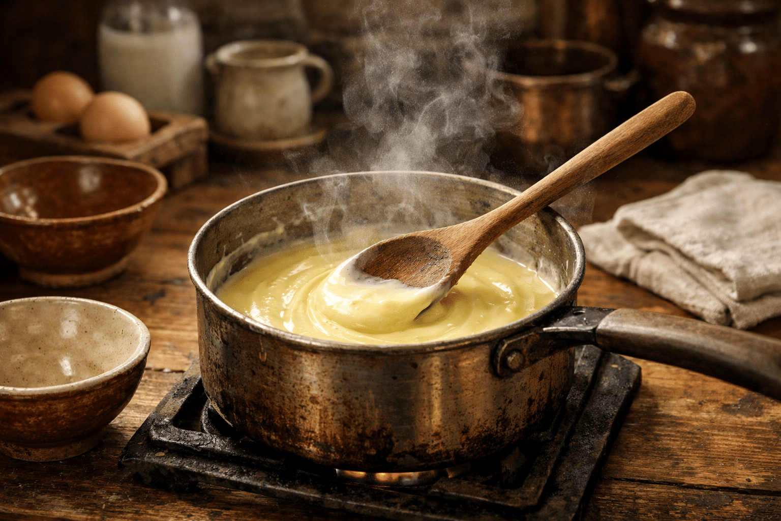 Crema Pastelera Cocina la crema pastelera a fuego medio