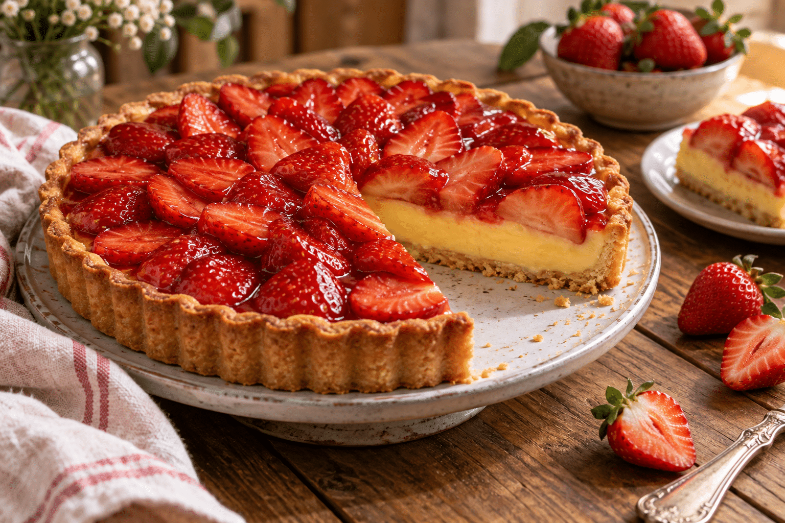 Tarta de fresa con crema pastelera Tarta de fresa con crema pastelera