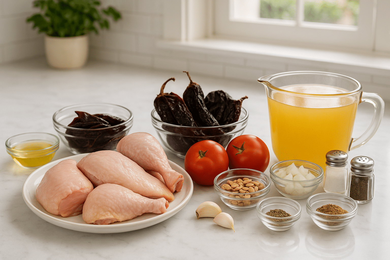 Ingredientes para el Huaxmole de Pollo Ingredientes para el Huaxmole de Pollo