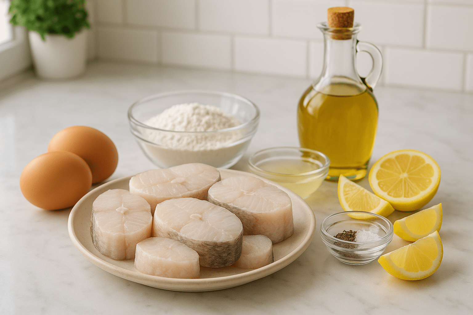 Ingredientes para la Merluza a la Romana Ingredientes para la Merluza a la Romana