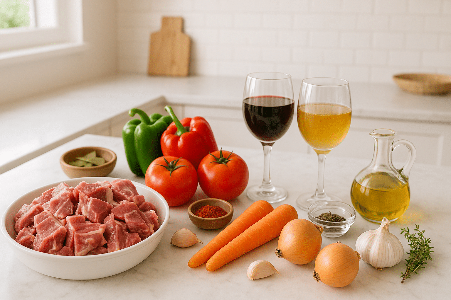 Ingredientes para la Caldereta de Cordero guisado de la Abuela Ingredientes para la Caldereta de Cordero guisado de la Abuela