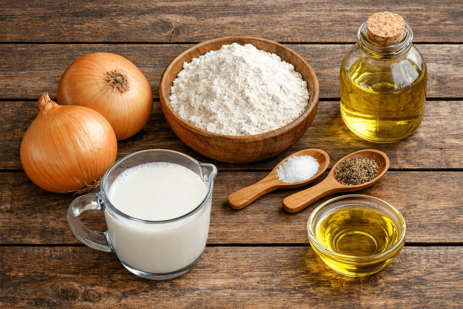 Cebolla frita Crujiente Ingredientes para la cebolla frita crujiente