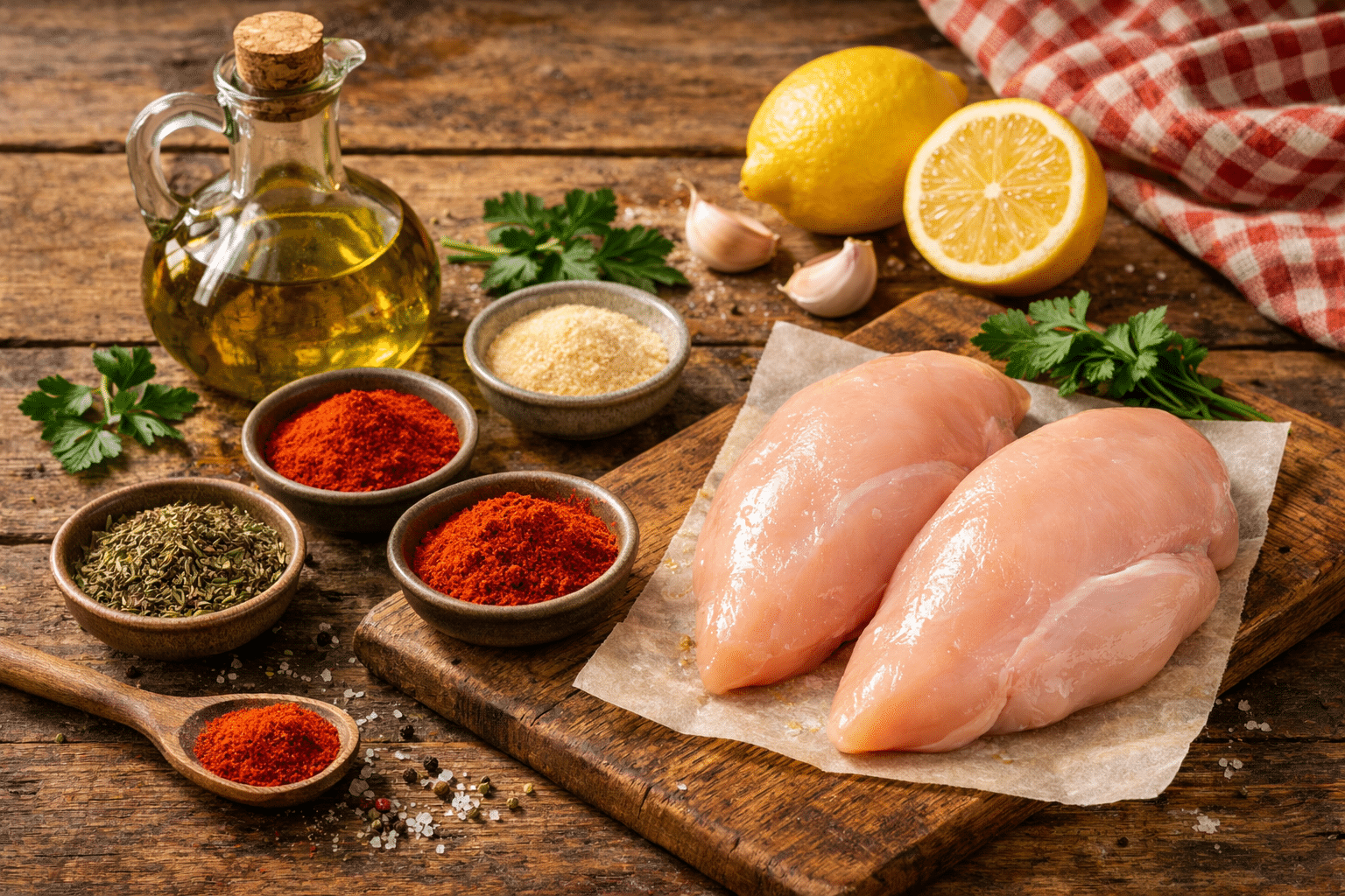 Pollo Cajun Ingredientes para el pollo cajún casero