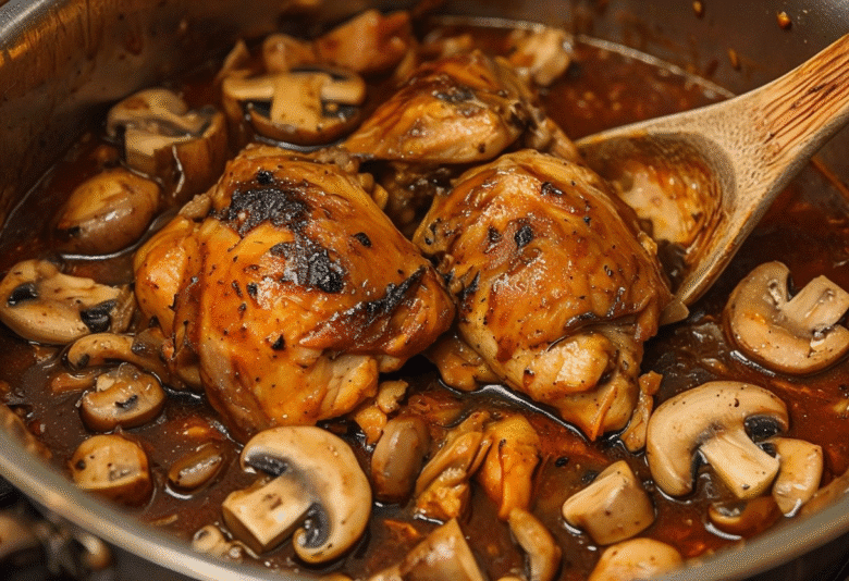 Guiso de Pollo con champiñones Guiso de Pollo con champiñones