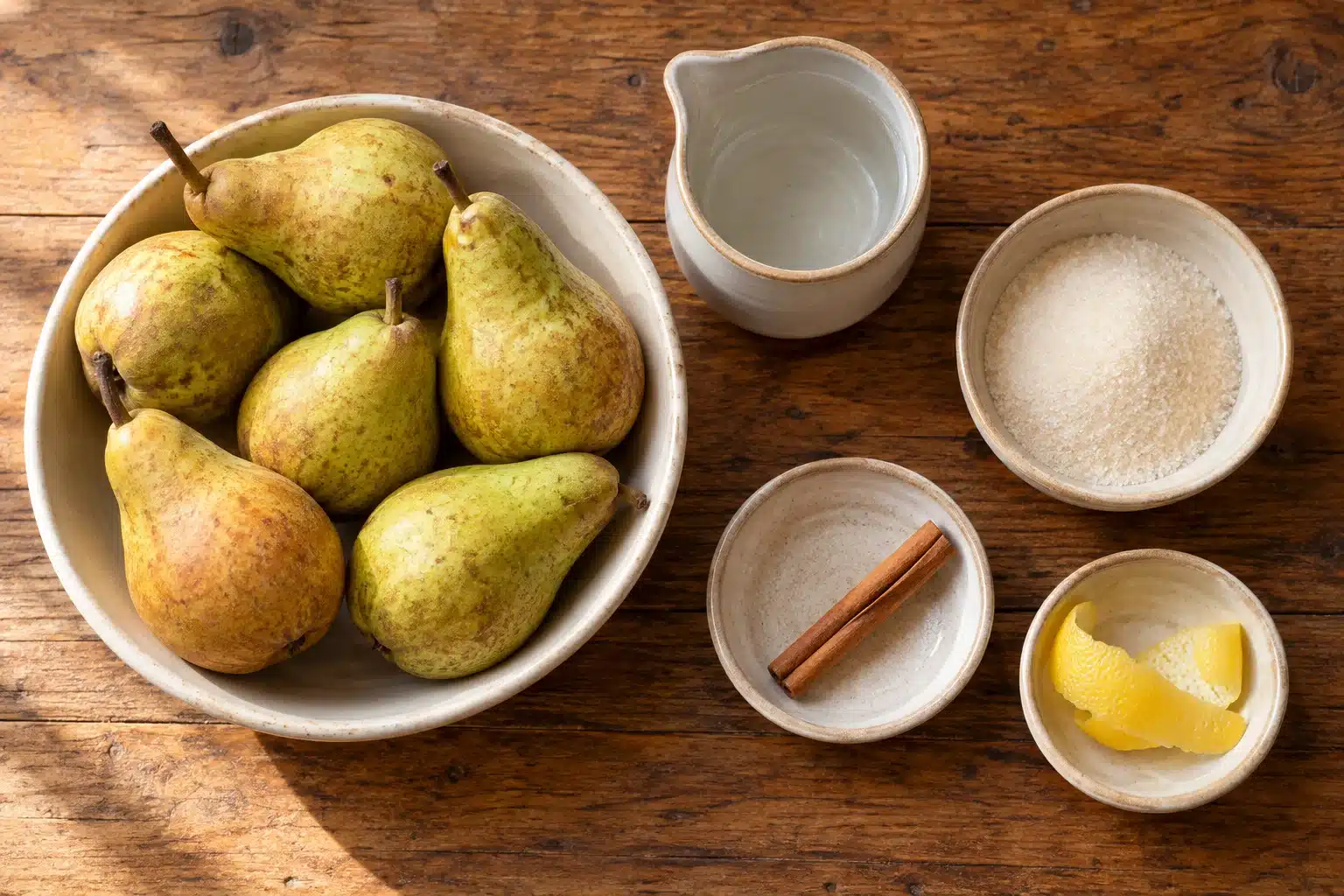 Ingredientes para compota de pera
