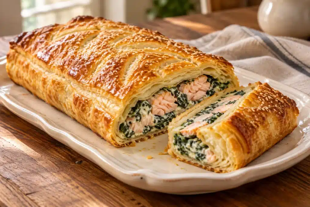 Delicioso Hojaldre de Salmón y Espinacas al Horno