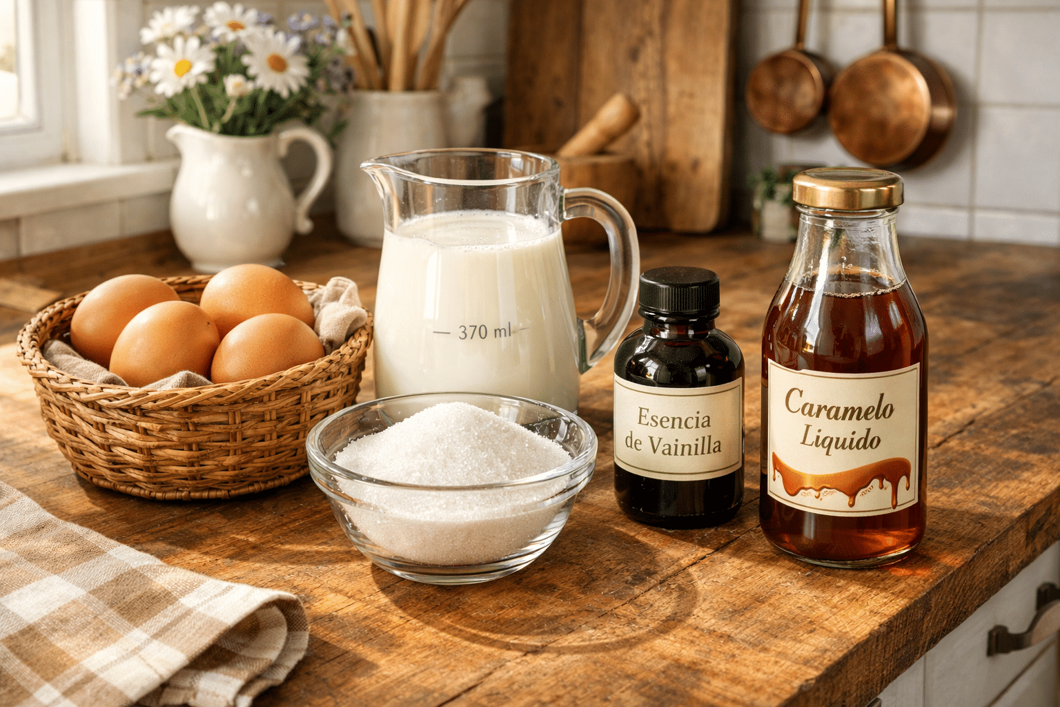 Flan de huevo en microondas Ingredientes para el flan de huevo en microondas