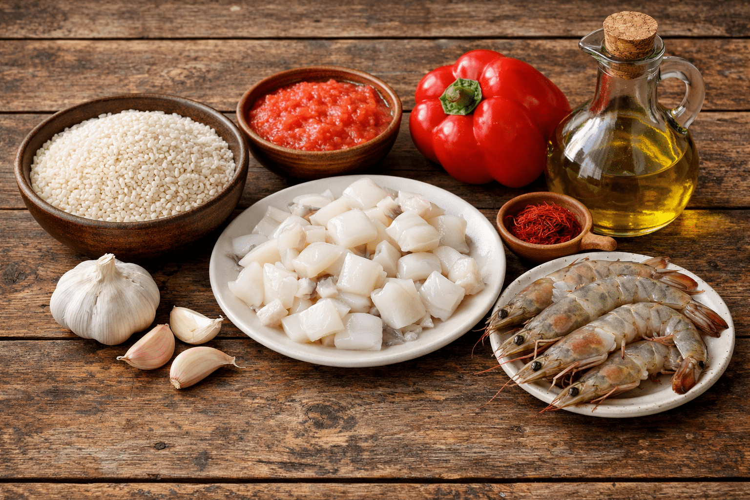 Arroz con Sepia y Gambas Ingredientes para el arroz con sepia y gambas (4 personas)