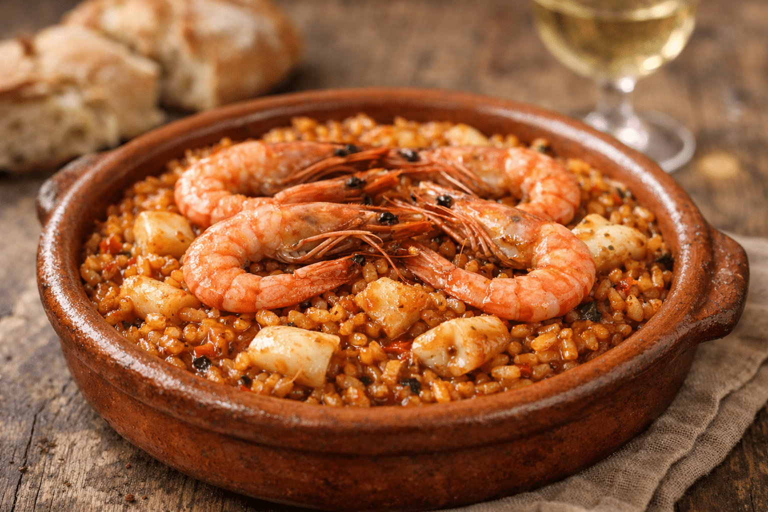 Arroz con Sepia y Gambas Arroz con Sepia y Gambas