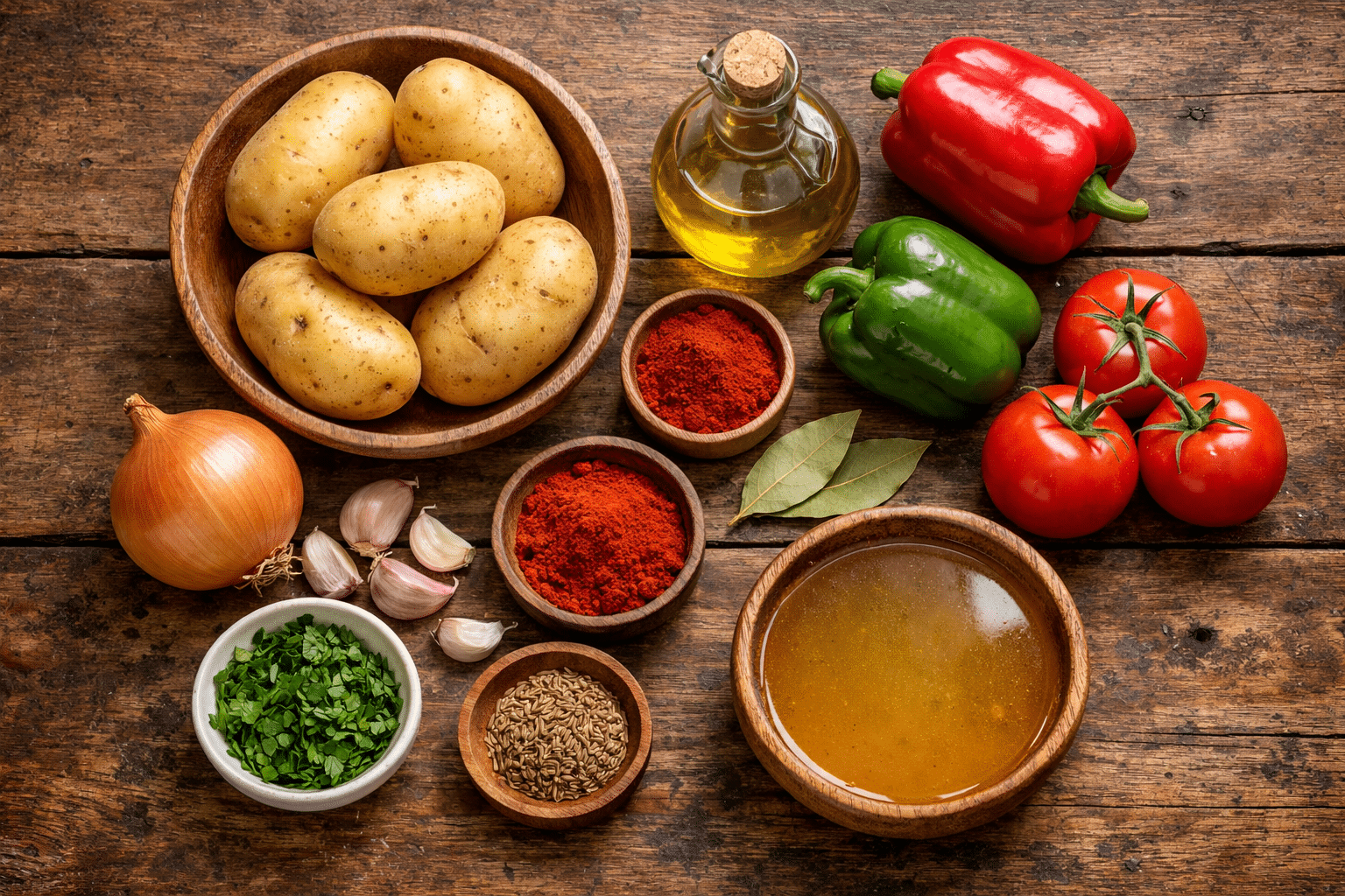 Patatas guisadas Ingredientes para las patatas guisadas