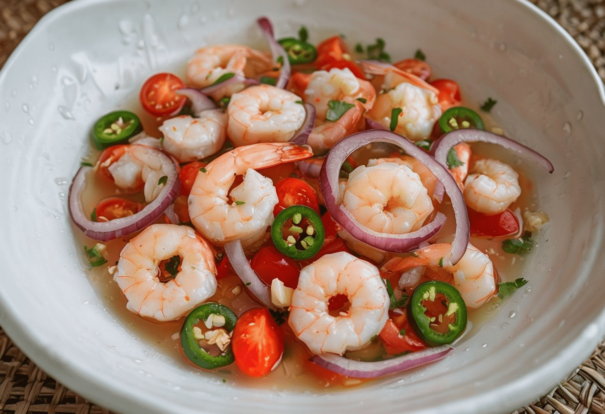 Receta de Ceviche de Gambas Frescas Receta de Ceviche de Gambas Frescas
