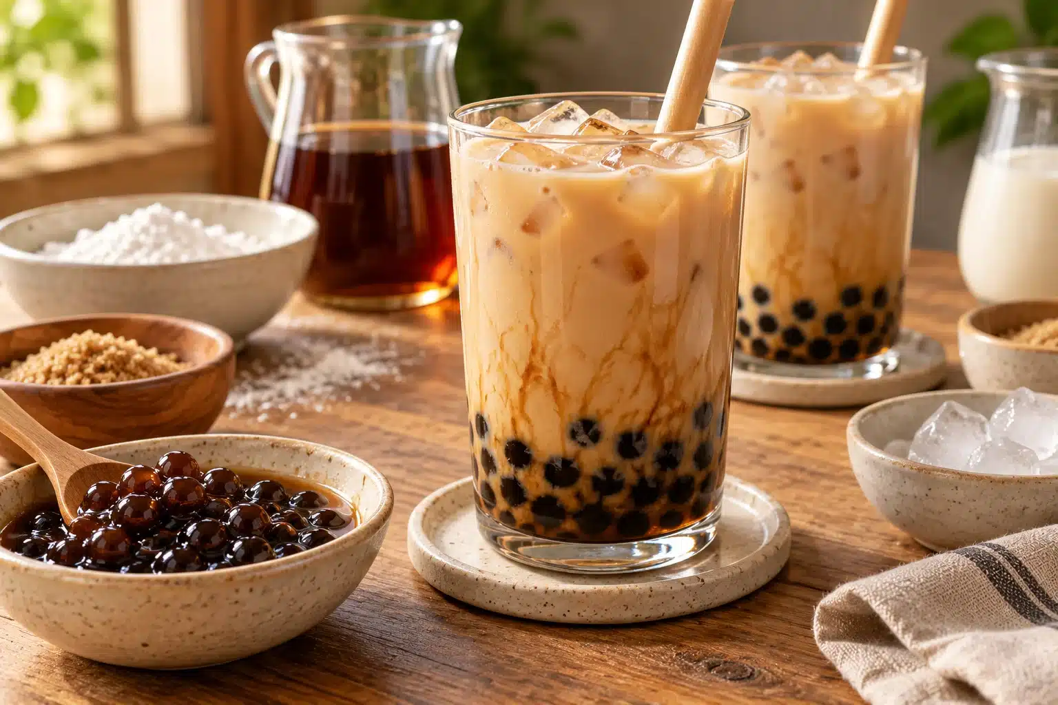 Presentación de bubble tea casero