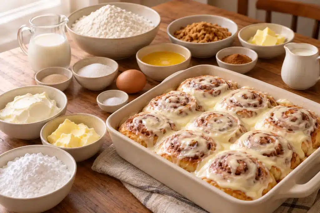 Presentación de cinnamon rolls caseros